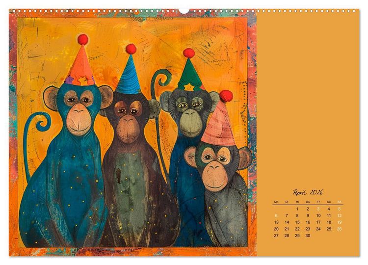 Produktbild: Wenn Tiere feiern (Wandkalender 2026 DIN A2 quer), CALVENDO Monatskalender