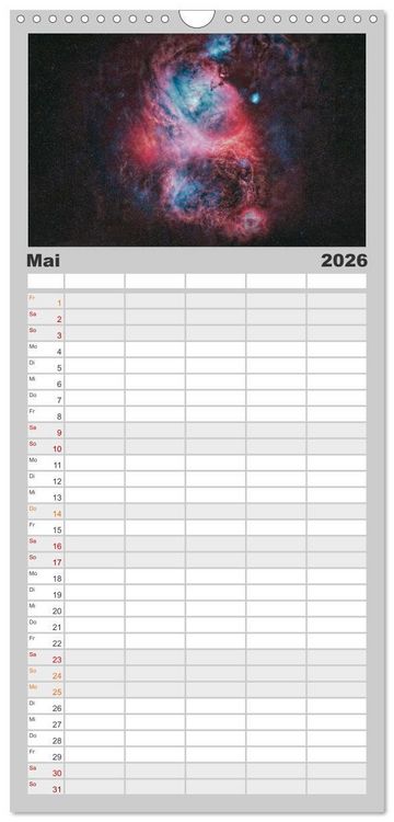 Produktbild: Familienplaner 2026 - Deepsky XVIII mit 5 Spalten (Wandkalender, 21 x 45 cm) CALVENDO