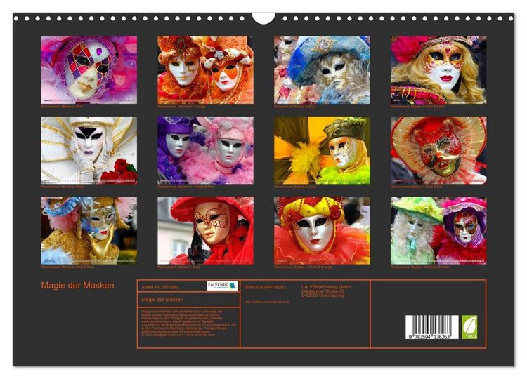 Produktbild: Magie der Masken (Wandkalender 2027 DIN A3 quer), CALVENDO Monatskalender