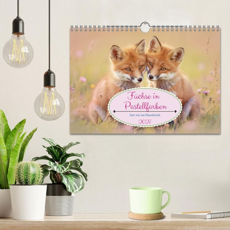 Produktbild: F&uuml;chse in Pastellfarben (Wandkalender 2027 DIN A4 quer), CALVENDO Monatskalender