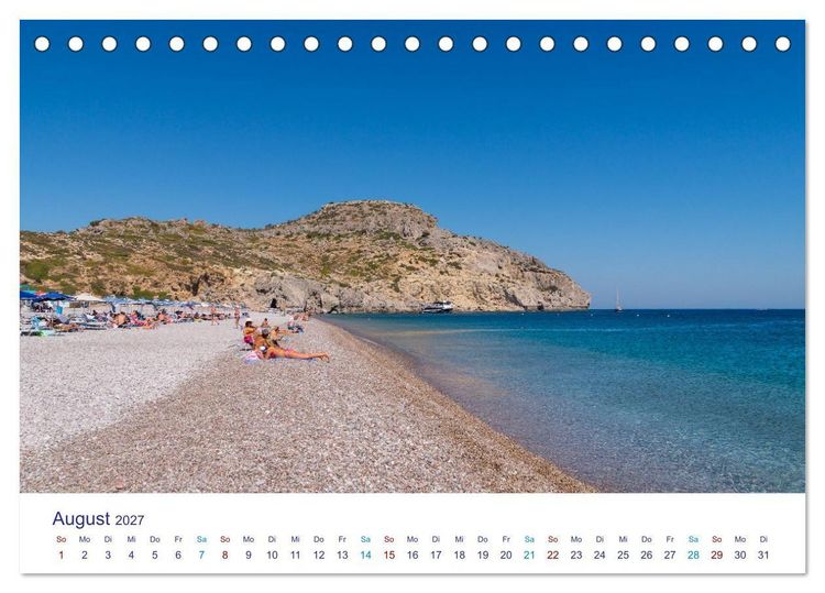 Produktbild: Str&auml;nde der Insel Rhodos (Tischkalender 2027 DIN A5 quer), CALVENDO Monatskalender