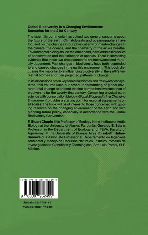 Produktbild: Global Biodiversity in a Changing Environment