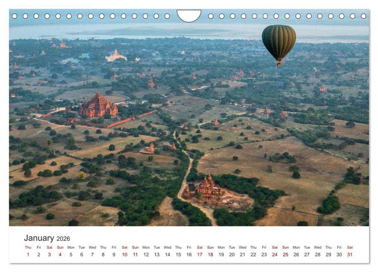 Produktbild: Bagan - Pagodas in the forest (Wall Calendar 2026 DIN A4 landscape), CALVENDO 12 Month Wall Calendar