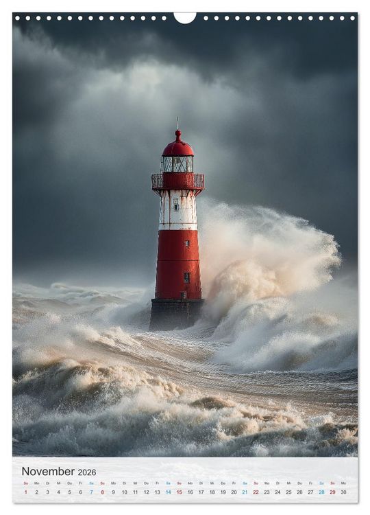 Produktbild: Leuchtturm-Fan (Wandkalender 2026 DIN A3 hoch), CALVENDO Monatskalender