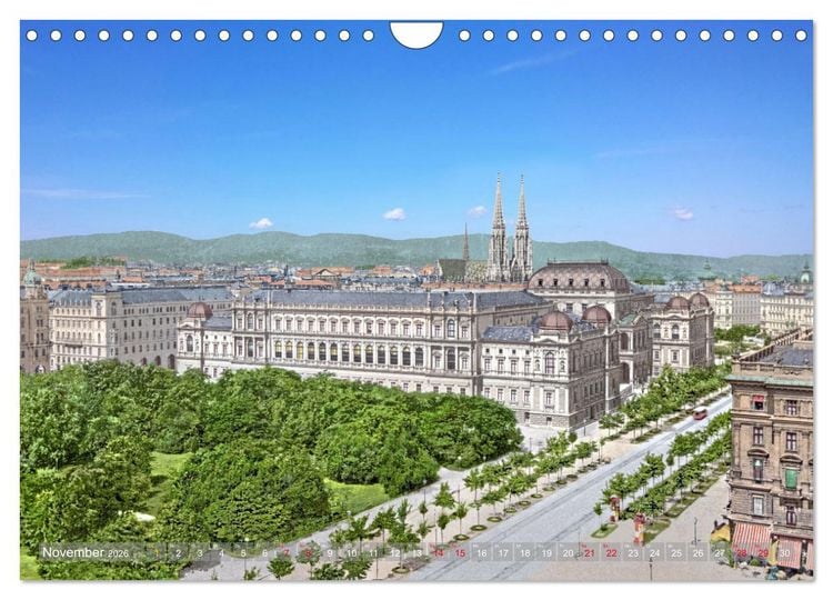 Produktbild: Wien um das Jahr 1900 - Fotos neu restauriert und koloriert (Wandkalender 2026 DIN A4 quer), CALVENDO Monatskalender