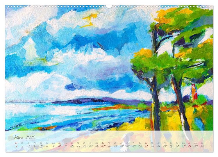 Produktbild: Gemalter K&uuml;stenzauber - Mit Pinsel und Farbe entlang der deutschen K&uuml;ste (hochwertiger Premium Wandkalender 2026 DIN A2 quer), Kunstdruck in Hochglanz