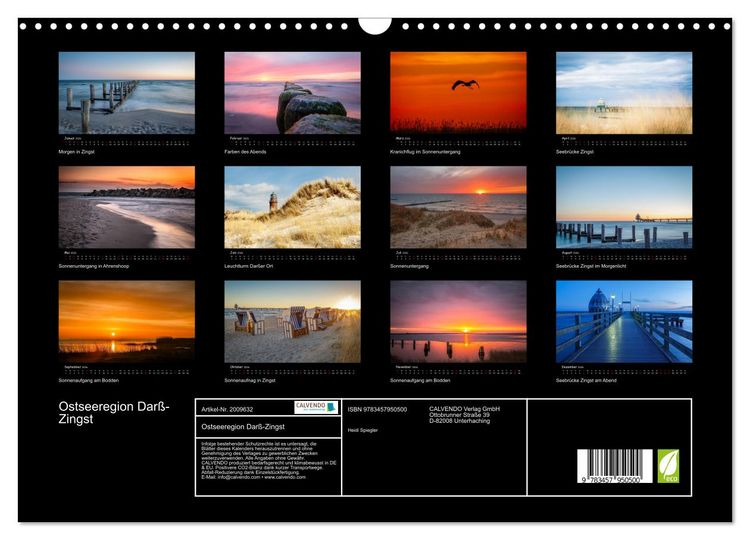 Produktbild: Ostseeregion Dar&szlig;-Zingst (Wandkalender 2026 DIN A3 quer), CALVENDO Monatskalender