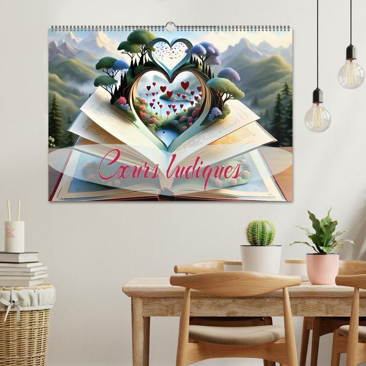 Produktbild: C&oelig;urs ludiques (Calendrier mural 2026 DIN A2 vertical), CALVENDO calendrier mensuel