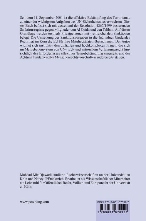 Produktbild: Individualsanktionen des UN-Sicherheitsrates gegen Al Qaida und die Taliban