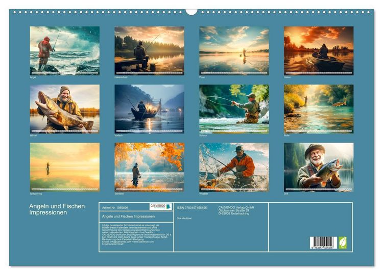 Produktbild: Angeln und Fischen Impressionen (Wandkalender 2026 DIN A2 quer), CALVENDO Monatskalender