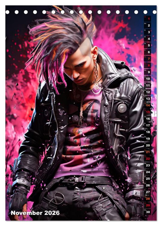 Produktbild: CYBERPUNK Urcoole Typen (Tischkalender 2026 DIN A5 hoch), CALVENDO Monatskalender