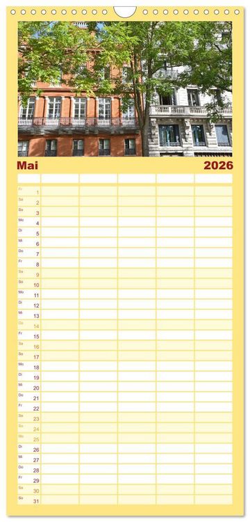 Produktbild: Familienplaner 2026 - Lieblingsland Frankreich mit 5 Spalten (Wandkalender, 21 x 45 cm) CALVENDO