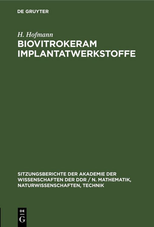 Produktbild: Biovitrokeram Implantatwerkstoffe