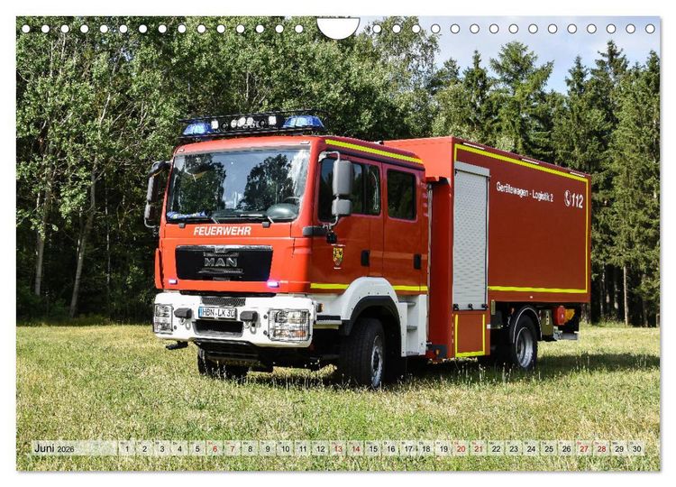 Produktbild: Feuerwehrfahrzeuge (Wandkalender 2026 DIN A4 quer), CALVENDO Monatskalender