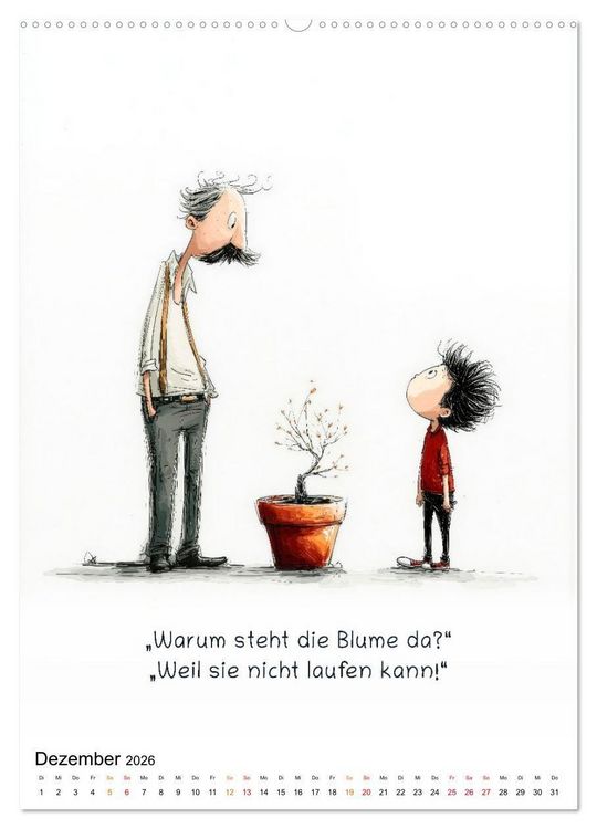 Produktbild: Kindlich. Komisch. Klar. (hochwertiger Premium Wandkalender 2026 DIN A2 hoch), Kunstdruck in Hochglanz