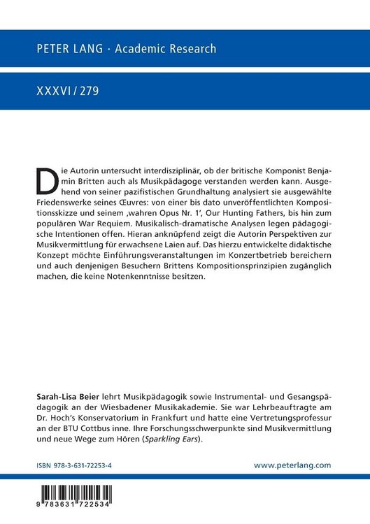 Produktbild: Benjamin Britten als Friedenskomponist