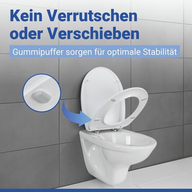 Produktbild: WC Sitz Mod. Tavola Wei&szlig;, stabiler Toilettensitz mit Absenkautomatik