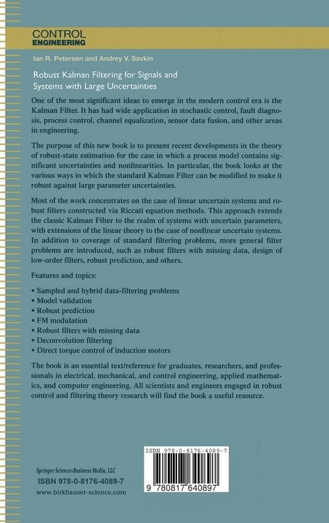 Produktbild: Robust Kalman Filtering for Signals and Systems with Large Uncertainties