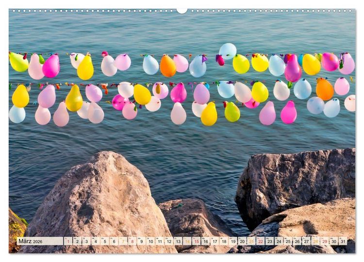 Produktbild: Mein sch&ouml;ner bunter Luftballon (Wandkalender 2026 DIN A2 quer), CALVENDO Monatskalender