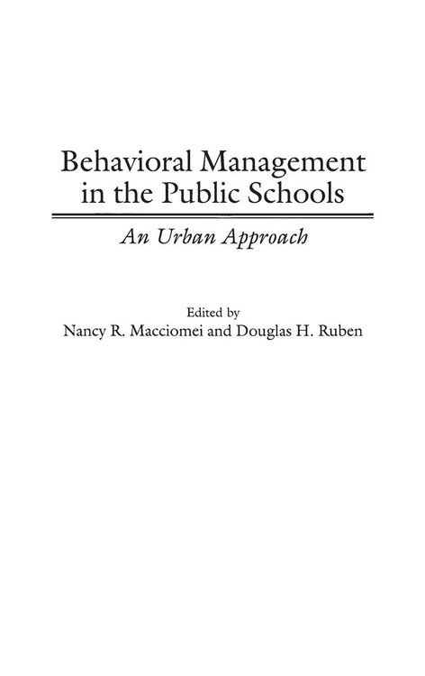 Produktbild: Behavioral Management in the Public Schools