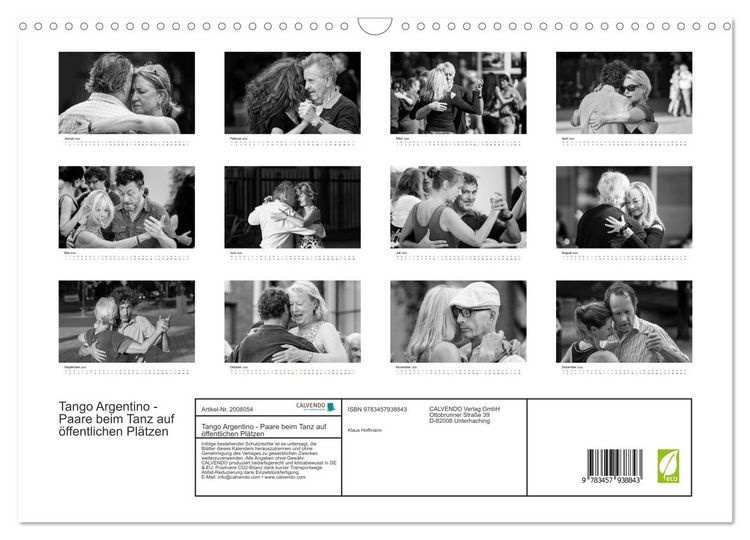 Produktbild: Tango Argentino - Paare beim Tanz auf &ouml;ffentlichen Pl&auml;tzen (Wandkalender 2026 DIN A3 quer), CALVENDO Monatskalender