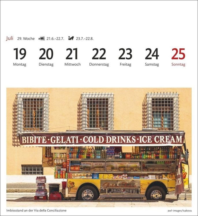 Produktbild: Rom Sehnsuchtskalender 2027 - Wochenkalender mit 53 Postkarten