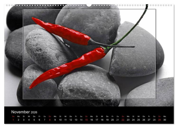 Produktbild: Hot Chili K&uuml;chen Kalender (hochwertiger Premium Wandkalender 2026 DIN A2 quer), Kunstdruck in Hochglanz