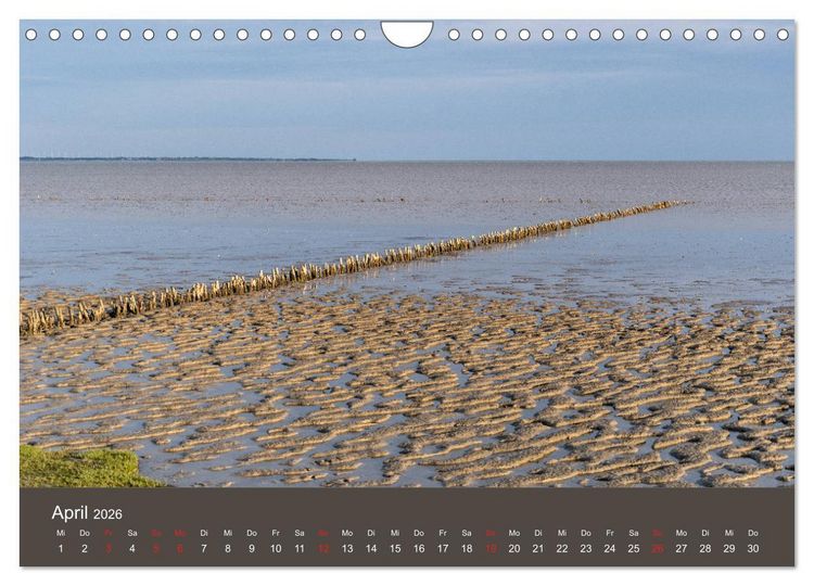 Produktbild: R&ouml;m&ouml; - Wasser, Wind und endloser Strand (Wandkalender 2026 DIN A4 quer), CALVENDO Monatskalender