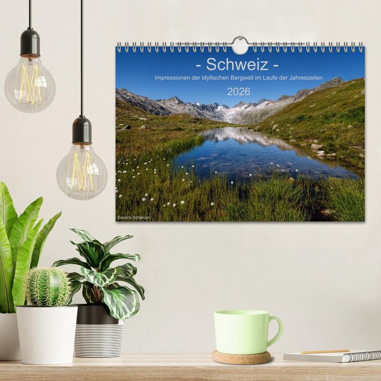 Produktbild: Schweiz - Impressionen der idyllischen Bergwelt im Laufe der Jahreszeiten (Wandkalender 2026 DIN A4 quer), CALVENDO Monatskalender