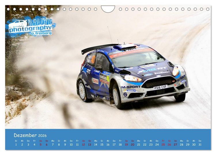 Produktbild: WRC Schweden White Open 2026 (Wandkalender 2026 DIN A4 quer), CALVENDO Monatskalender