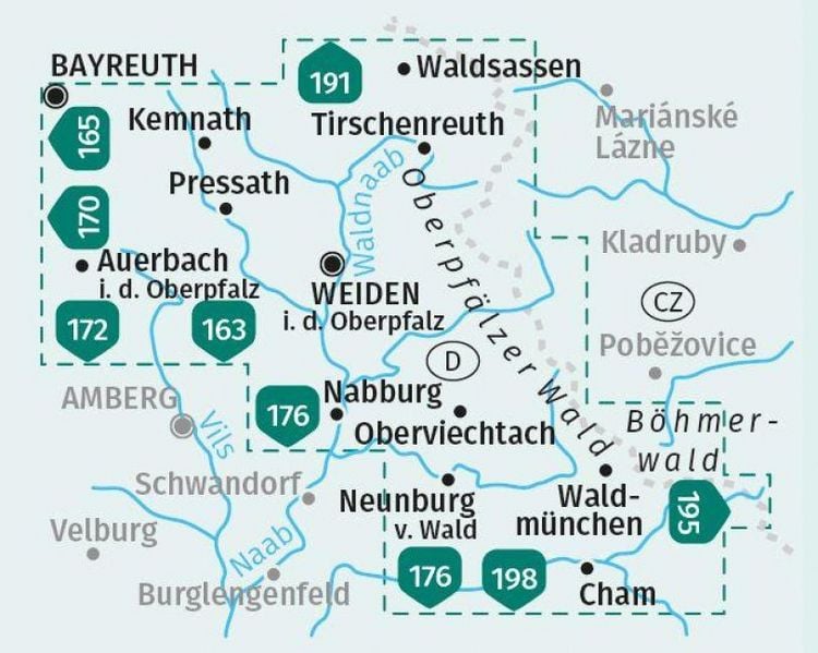 Produktbild: KOMPASS Wanderkarten-Set 186 Oberpf&auml;lzer Wald (2 Karten) 1:50.000