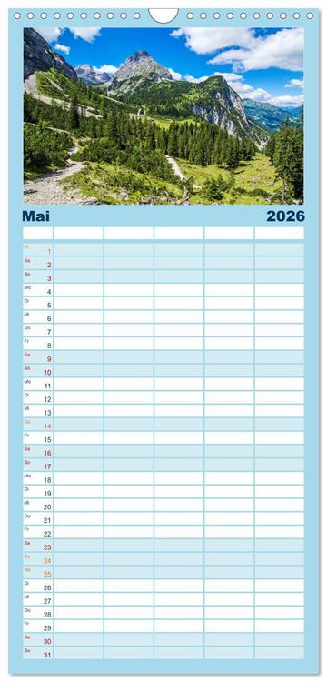 Produktbild: Familienplaner 2026 - Naturparadies Zugspitzarena mit 5 Spalten (Wandkalender, 21 x 45 cm) CALVENDO