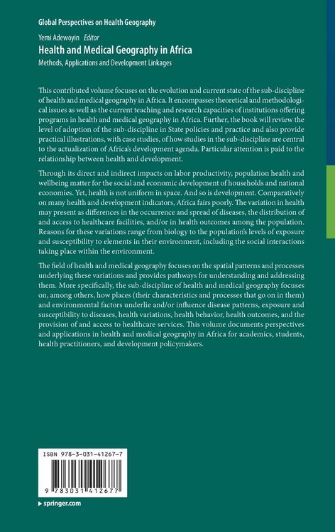 Produktbild: Health and Medical Geography in Africa