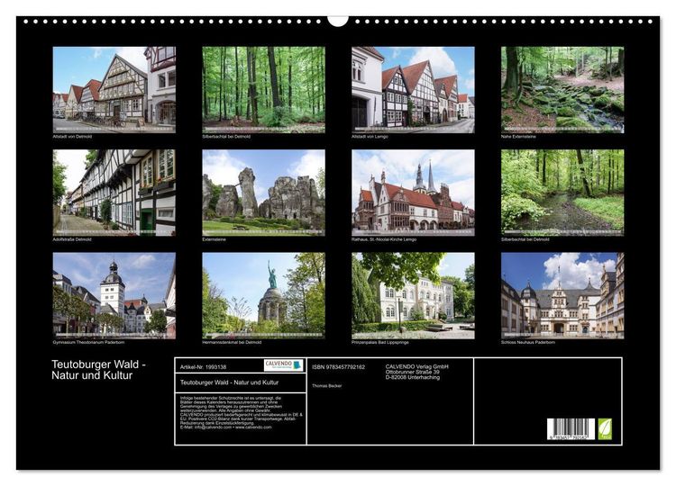 Produktbild: Teutoburger Wald - Natur und Kultur (Wandkalender 2026 DIN A2 quer), CALVENDO Monatskalender