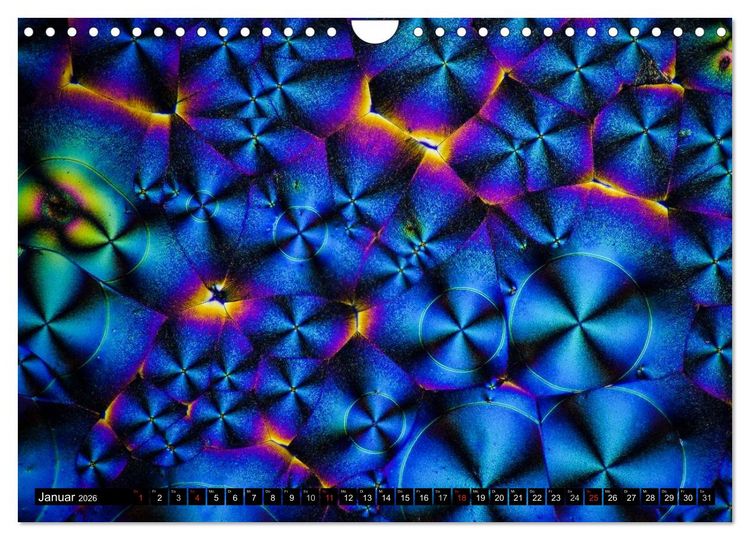 Produktbild: Mikrokristalle in polarisiertem Licht (Wandkalender 2026 DIN A4 quer), CALVENDO Monatskalender