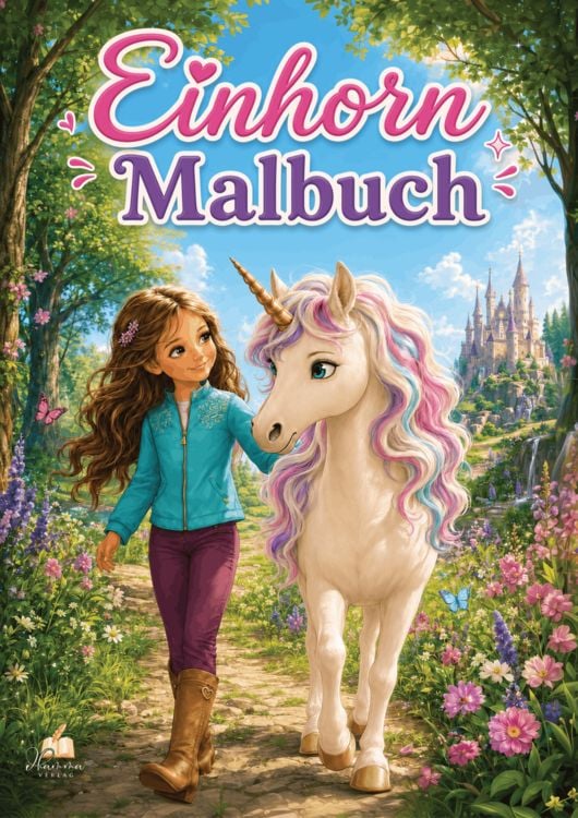 Produktbild: Einhorn Malbuch f&uuml;r M&auml;dchen von 6&ndash;8 Jahren mit 50 zauberhaften Ausmalbildern