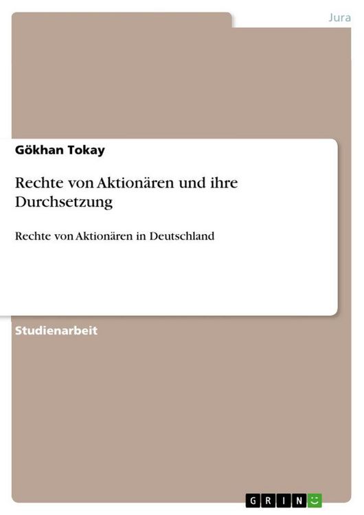 Produktbild: Rechte von Aktion&auml;ren und ihre Durchsetzung