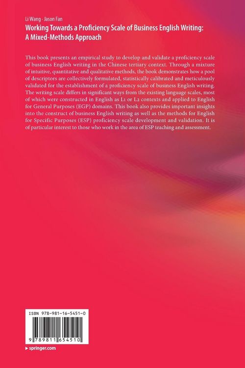 Produktbild: Working Towards a Proficiency Scale of Business English Writing: A Mixed-Methods Approach