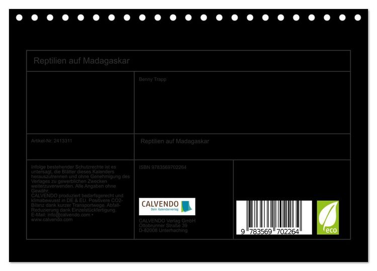 Produktbild: Reptilien auf Madagaskar (Tischkalender 2027 DIN A5 quer), CALVENDO Monatskalender