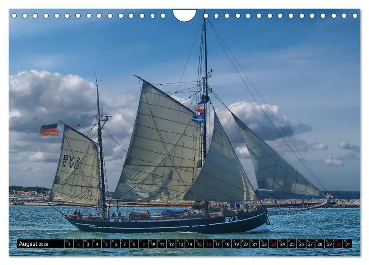 Produktbild: Segelschiffe vor Warnem&uuml;nde (Wandkalender 2026 DIN A4 quer), CALVENDO Monatskalender