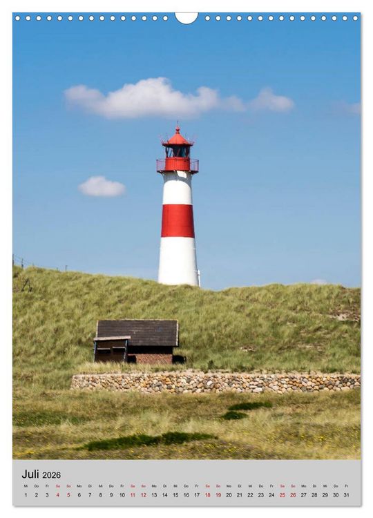 Produktbild: Leuchtt&uuml;rme an der Nordsee (Wandkalender 2026 DIN A3 hoch), CALVENDO Monatskalender