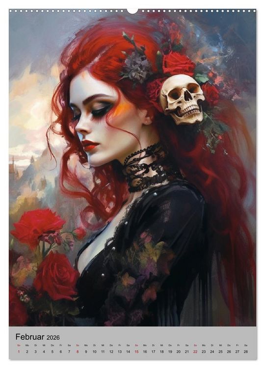 Produktbild: Gothic-Queens. Schaurig-sch&ouml;n im Renaissance-Stil (hochwertiger Premium Wandkalender 2026 DIN A2 hoch), Kunstdruck in Hochglanz