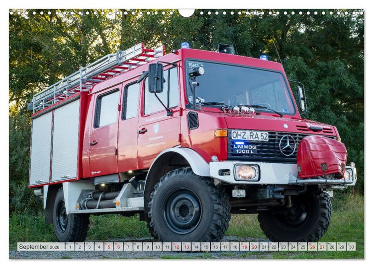 Produktbild: Die 4 UNIMOGS der Feuerwehr Schwanewede (Wandkalender 2026 DIN A3 quer), CALVENDO Monatskalender