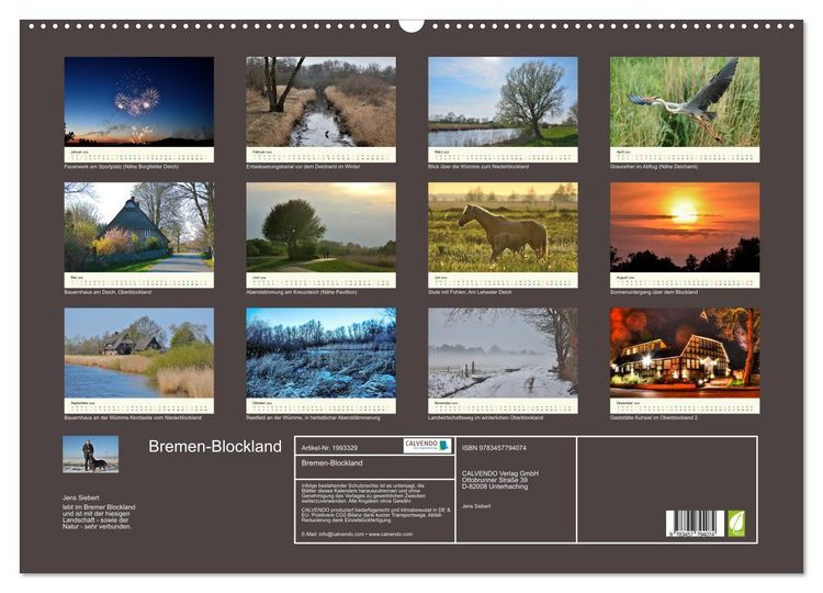 Produktbild: Bremen-Blockland (Wandkalender 2026 DIN A2 quer), CALVENDO Monatskalender