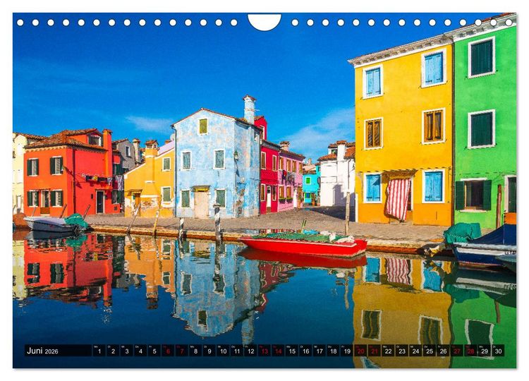Produktbild: Burano - Die Insel der bunten H&auml;user (Wandkalender 2026 DIN A4 quer), CALVENDO Monatskalender