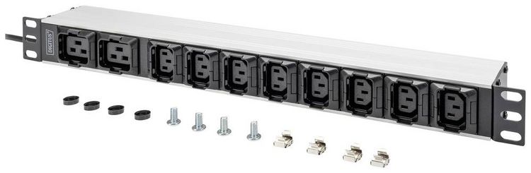 Produktbild: Digitus DN-95427 19 Zoll Netzwerkschrank-Steckdosenleiste 1 HE Kaltger&auml;te-Steckdose C13 10A Geeignet f&uuml;r Schranktiefe: ab 300mm