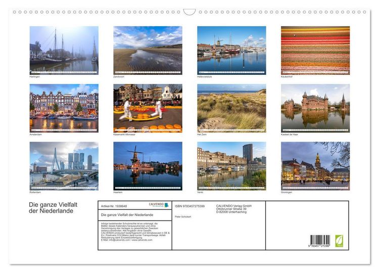 Produktbild: Die ganze Vielfalt der Niederlande (Wandkalender 2026 DIN A2 quer), CALVENDO Monatskalender