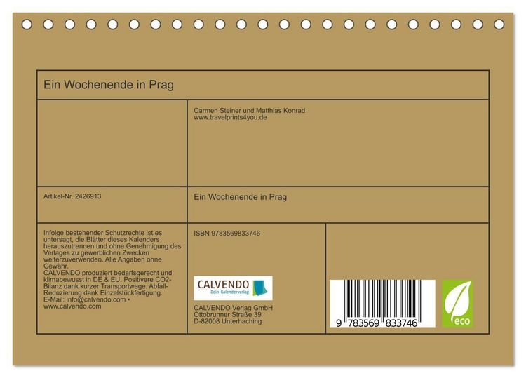 Produktbild: Ein Wochenende in Prag (Tischkalender 2027 DIN A5 quer), CALVENDO Monatskalender