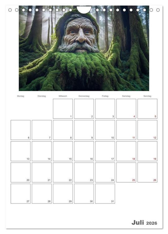 Produktbild: Der Zauberwald Eine geheimnisvolle Reise (Wandkalender 2026 DIN A4 hoch), CALVENDO Monatskalender