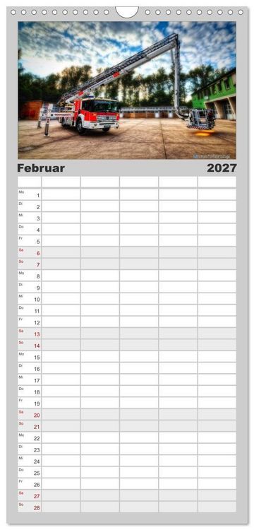 Produktbild: Familienplaner 2027 - HDR Einsatzfahrzeuge mit 5 Spalten (Wandkalender, 21 x 45 cm) CALVENDO